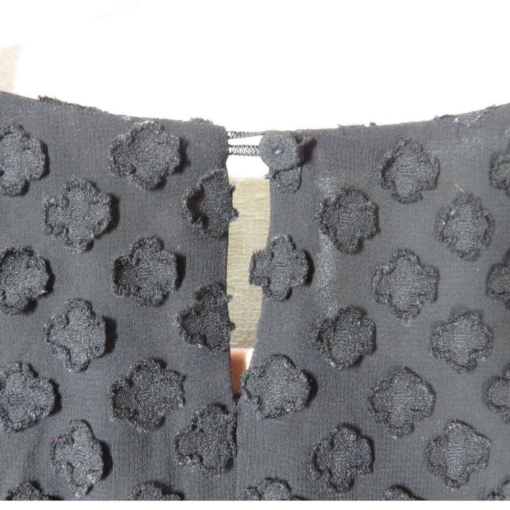 BCBGMAXAZRIA Black Cold Shoulder Floral Applique Dress - Picture 7 of 9